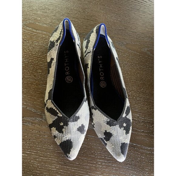 Rothy's The Point Ash Grey Camo Print Flats RARE RETIRED Size 10.5 - Picture 8 of 16